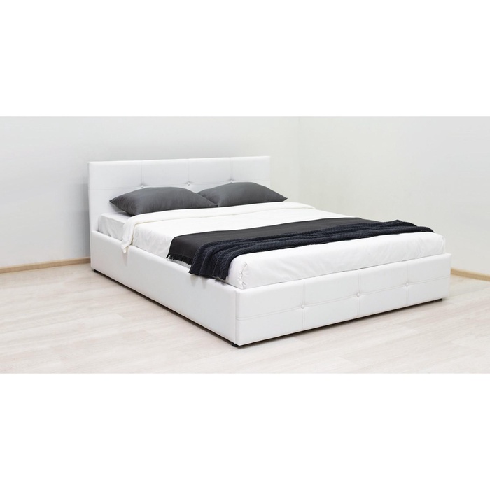 Кровать Синди, 1600х2000, ортопедическое осн+ПМ, Белый - Фото 1