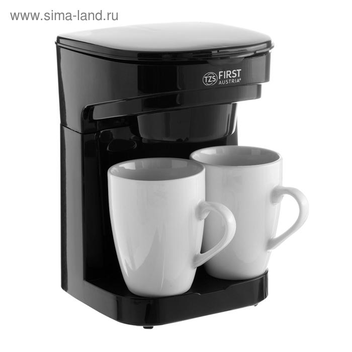 Кофеварка FIRST FA-5453-4, капельная, 450 Вт, 0.25 л, 2 чашки, чёрная - Фото 1