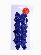 Ёлочные игрушки 6 шт. «Зимнее волшебство. Бантик неон» пластик, 8×7 см, синий - Фото 8