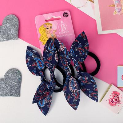 Резинка для волос "Весёлые ушки" (набор 4 шт) восток, микс