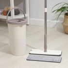Швабра с отжимом и ведро Доляна: ведро с отсеками для полоскания и отжима 9.3 л, швабра плоская, запасная насадка из микрофибры - Фото 11