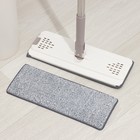 Швабра с отжимом и ведро Доляна: ведро с отсеками для полоскания и отжима 9.3 л, швабра плоская, запасная насадка из микрофибры - Фото 6