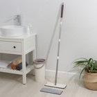 Швабра с отжимом и ведро Доляна: ведро с отсеками для полоскания и отжима 9.3 л, швабра плоская, запасная насадка из микрофибры - Фото 1