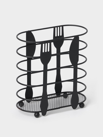 Сушилка для столовых приборов Доляна, 16×16.4×7.5 см, чёрная