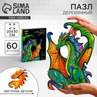 Пазлы фигурные «Магический дракон», 60 деталей - Фото 1