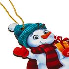 Ёлочная игрушка - подвеска деревянная «Новый год! Снеговичок» - Фото 4