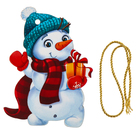 Ёлочная игрушка - подвеска деревянная «Новый год! Снеговичок» - Фото 5