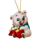 Ёлочная игрушка - подвеска деревянная «Новый год! Белый мишка» - Фото 2