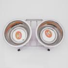 Набор из 2 цветных мисок на подставке, 2×350 мл - Фото 2