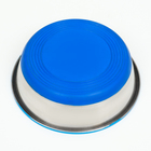 Миска утяжеленная цветная, с силиконовым основанием, 300 мл, синяя - Фото 4