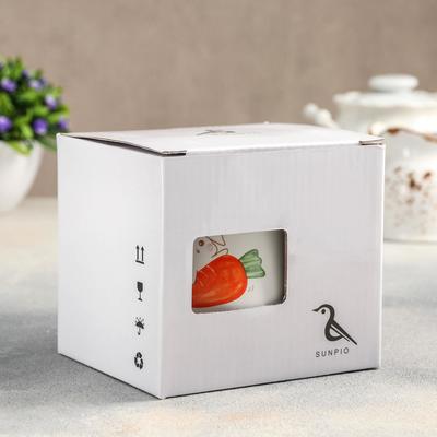 Кружка «Морковка», 450 мл, с керамической крышкой и ложкой, рисунок МИКС