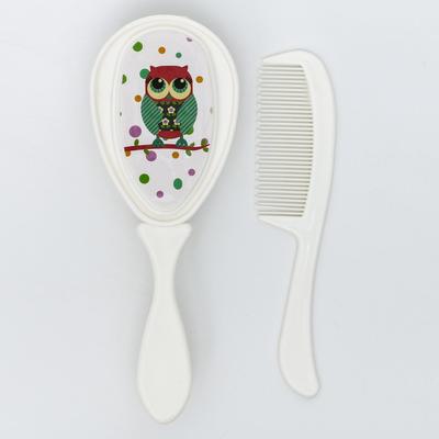 Набор детских расчесок, 2 шт., «Совушка», цвет белый