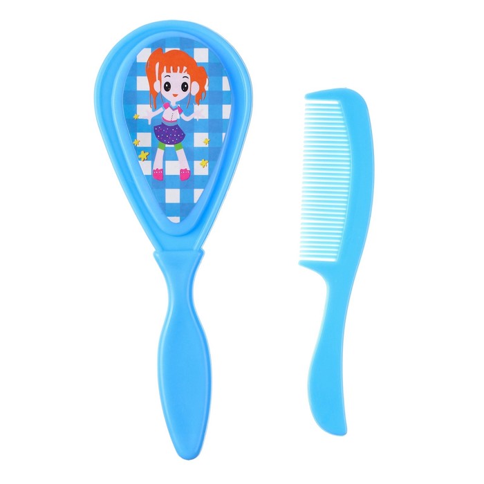 Набор детских расчесок, 2 шт., цвет голубой, рисунок МИКС - Фото 1