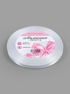 Лента атласная, с серебряным люрексом, 6 мм, 23±1 м, белая №001 - Фото 5