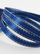 Лента атласная, с серебряным люрексом, 6 мм, 23±1 м, синяя №038 - Фото 4