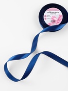 Лента атласная, с серебряным люрексом, 15 мм, 23±1 м, синяя №038 - Фото 2