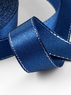 Лента атласная, с серебряным люрексом, 15 мм, 23±1 м, синяя №038 - Фото 4