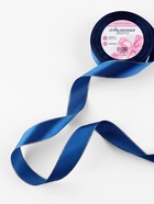 Лента атласная, с серебряным люрексом, 25 мм, 23±1 м, синяя №038 - Фото 2