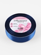 Лента атласная, с серебряным люрексом, 25 мм, 23±1 м, синяя №038 - Фото 5