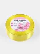 Лента атласная, с серебряным люрексом, 25 мм, 23±1 м, жёлтая №015 - Фото 5