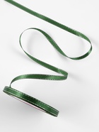 Лента атласная, с серебряным люрексом, 6 мм, 23±1 м, зелёная №049 - Фото 3