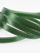 Лента атласная, с серебряным люрексом, 6 мм, 23±1 м, зелёная №049 - Фото 4