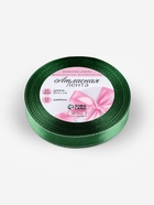 Лента атласная, с серебряным люрексом, 15 мм, 23±1 м, зелёная №049 - Фото 5