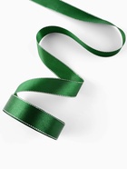 Лента атласная, с серебряным люрексом, 25 мм, 23±1 м, зелёная №049 - Фото 2
