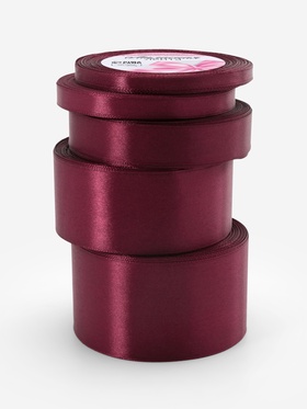 Атласная лента, набор 5 шт., 6/10/20/40/50 мм, 23±1 м, бордовая №165