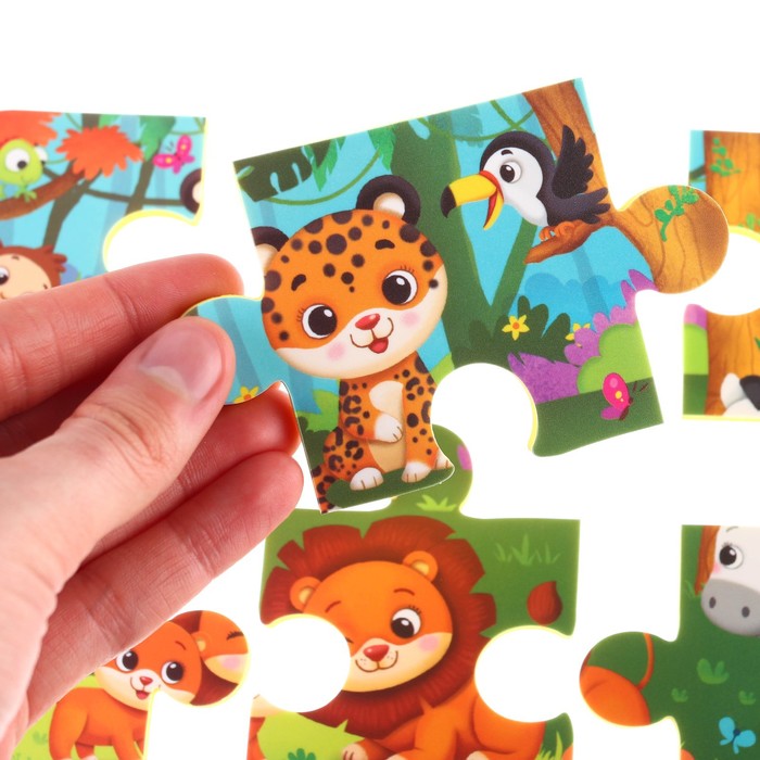 Макси - пазл для игры в ванне «Африка», 6 мягких деталей 47820