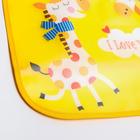 Нагрудник для кормления «Жираф» непромокаемый на кнопке, с карманом, цвет желтый - фото 42852448