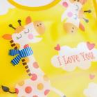 Нагрудник для кормления «Жираф» непромокаемый на кнопке, с карманом, цвет желтый - фото 42852449