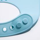 Нагрудник для кормления «Жираф» силиконовый с карманом, цвет голубой - фото 21117660