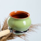 Горшочки для запекания Вятская керамика, набор 6 шт., ухват, полка, 500 мл, салатовый - Фото 6