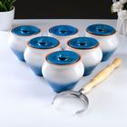 Горшочки для запекания Вятская керамика, набор 6 шт., ухват, 500 мл, МИКС - Фото 11