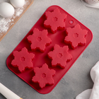 Форма силиконовая для выпечки Доляна «Снежинка», 25×17 см, 6 ячеек, цвет МИКС - Фото 2