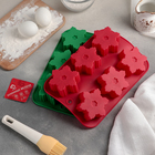 Форма силиконовая для выпечки Доляна «Снежинка», 25×17 см, 6 ячеек, цвет МИКС - Фото 3