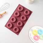 Форма для выпечки Доляна «Сладости. Пончики», 29×17 см, 8 ячеек (d=6 см), цвет МИКС - Фото 3
