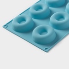 Форма для выпечки Доляна «Сладости. Пончики», 29×17 см, 8 ячеек (d=6 см), силикон, МИКС - Фото 5