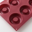 Форма силиконовая для выпечки Доляна «Пончики», 29×17 см, 8 ячеек, d=6 см, цвет МИКС - Фото 6