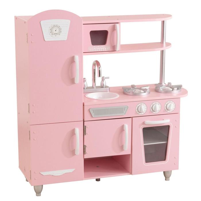 Кухня игровая «Винтаж», цвет розовый с белым - фото 1908596533
