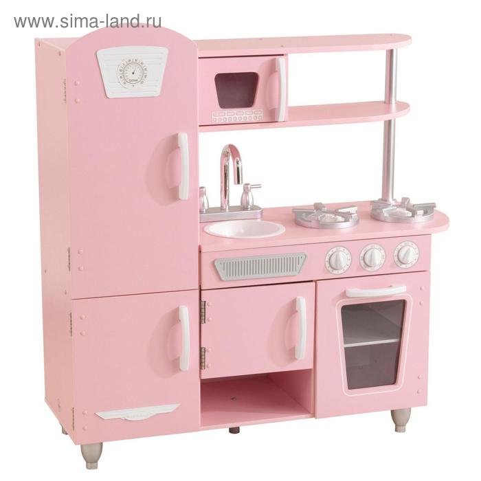 Кухня игровая «Винтаж», цвет розовый с белым - Фото 1