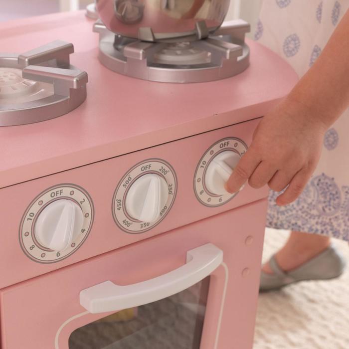 Кухня игровая «Винтаж», цвет розовый с белым - фото 1908596537
