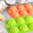 Форма силиконовая для выпечки Доляна «Торжество», 21×4,9×2 см, 6 ячеек, цвет МИКС - Фото 4