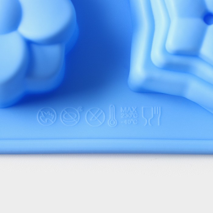 Форма для выпечки Доляна «Немецкий кекс, роза», силикон, 16×21 см, 12 ячеек, цвет голубой - фото 1906771703