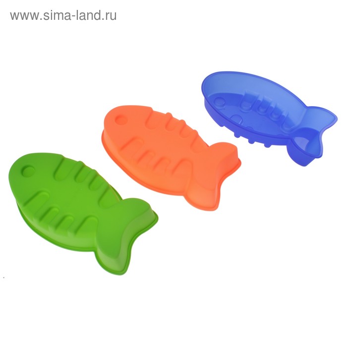 Форма силиконовая для выпечки «Сытная рыбка», цвет МИКС - Фото 1