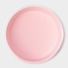 Форма для выпечки Доляна «Круг», силикон, 25×5.5 см, внутр. d=23 см, розовая - Фото 4