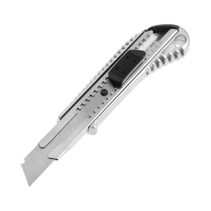 Нож усиленный KUBIS 04-03-0618, выдвижное лезвие, автоматический замок, металлический, 18 мм - Фото 1