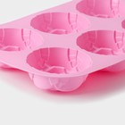 Форма для выпечки Доляна «Роза», силикон, 26×17,5 см, 6 ячеек, цвет МИКС - Фото 5