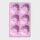 Форма для выпечки Доляна «Сладости. Пудинг», силикон, 29.5×17.5 см, 6 ячеек (7.7×3 см), сиреневая - Фото 3